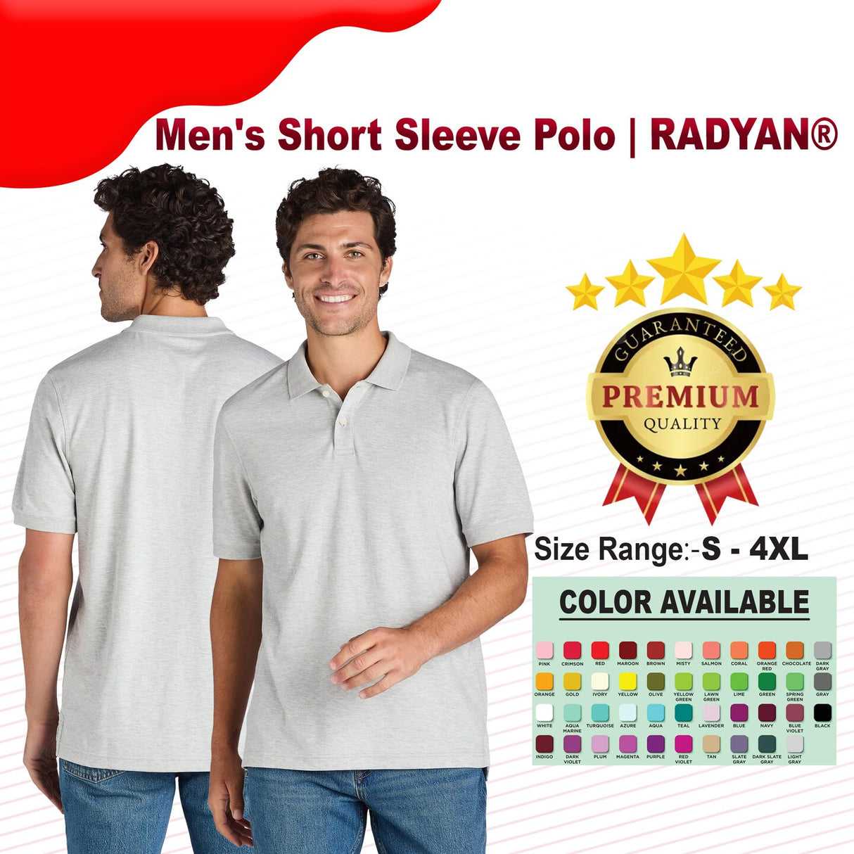 Men's Short Sleeve Polo | RADYAN®