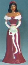 Bridesmaid -A.A. Burgundy Dress - 4-1/2" Tall, 12 Count
