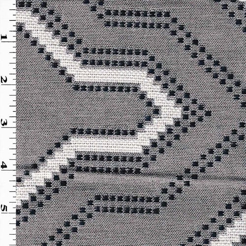 1 Yard Gray Dusty Blue Multi Abstract Chevron Jacquard Decor Fabric Upholstery 55 Inches Width