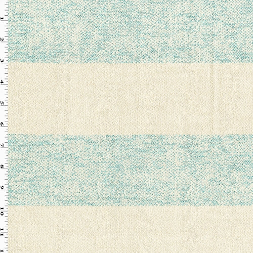 1 Yard Beige Aquamarine Woven Textured Stripe Dobby Decor Fabric Drapery 55 Inches Width