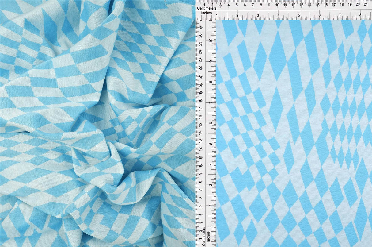 Double Knit Jacquard Checkered Stretch Fabric
