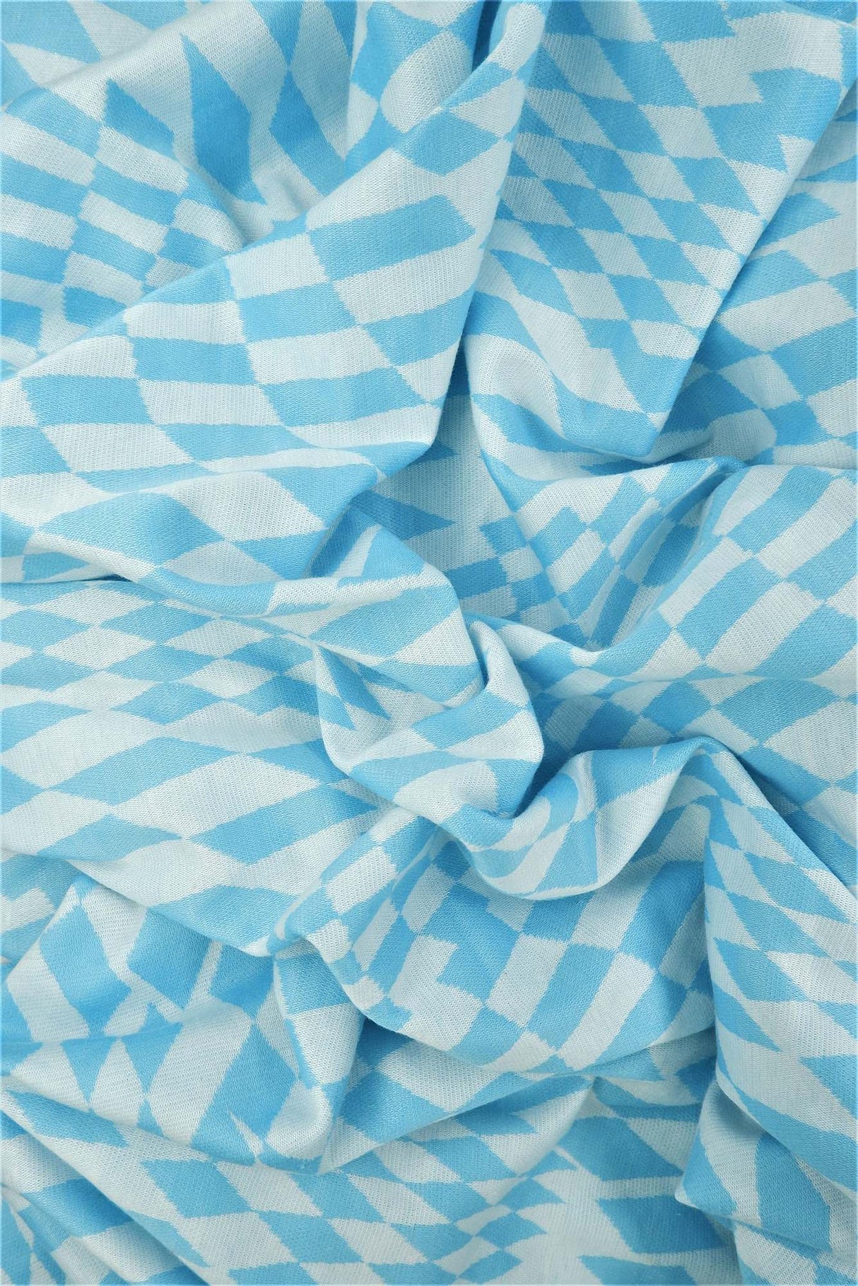 Double Knit Jacquard Checkered Stretch Fabric