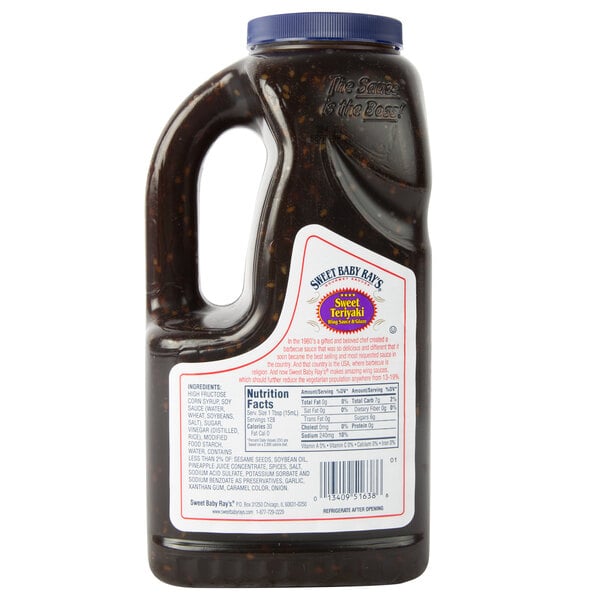 Sweet Baby Ray's 0.5 Gallon Sweet Teriyaki Wing Sauce and Glaze - 4/Case