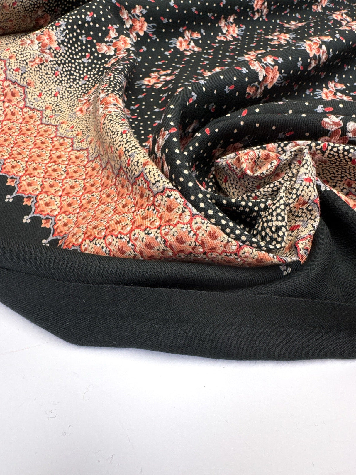 Printed Floral Wool Blend Twill