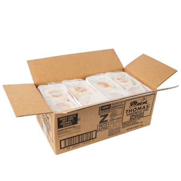 Thomas' 4" Sandwich Size English Muffins - 48/Case