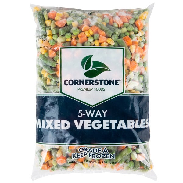 IQF 5 Way Mixed Vegetable Blend 2.5 lb. Bag - 12/Case
