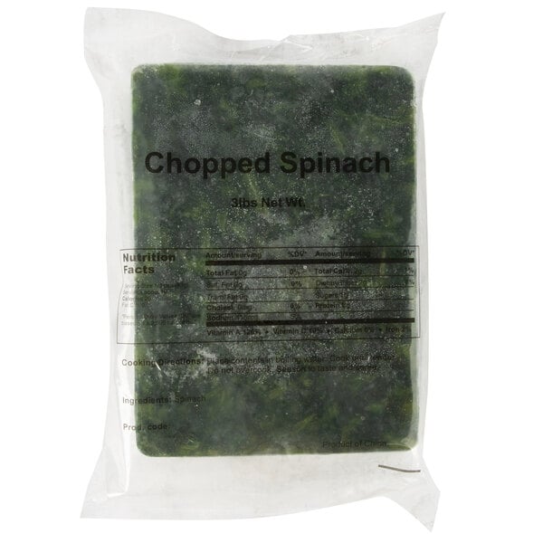 Frozen Chopped Spinach 3 lb. Bag - 12/Case