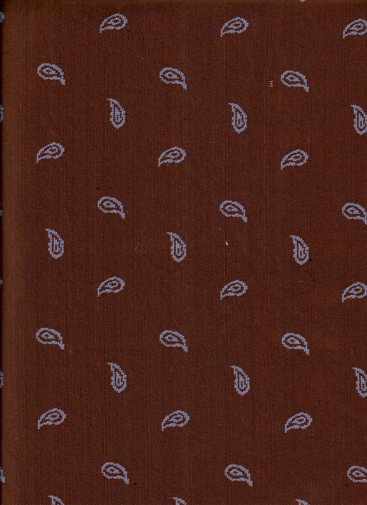 58/60" Double Knit Jacquard Paisley Leaf Fabric 96% Polyester 4% Spandex 240 GSM Yard