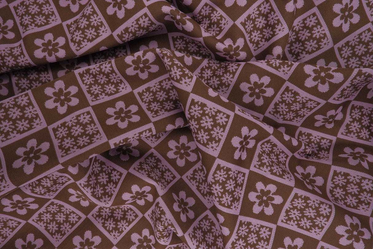 Double Knit Jacquard Floral Fabric