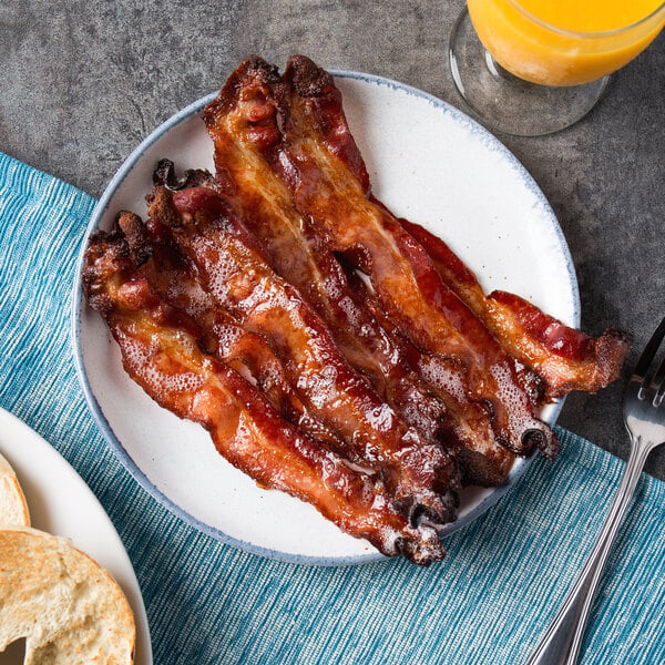 Kunzler 10-12 Count Thick Apple Wood Smoked Cinnamon Sliced Bacon 5 lb. - 2/Case