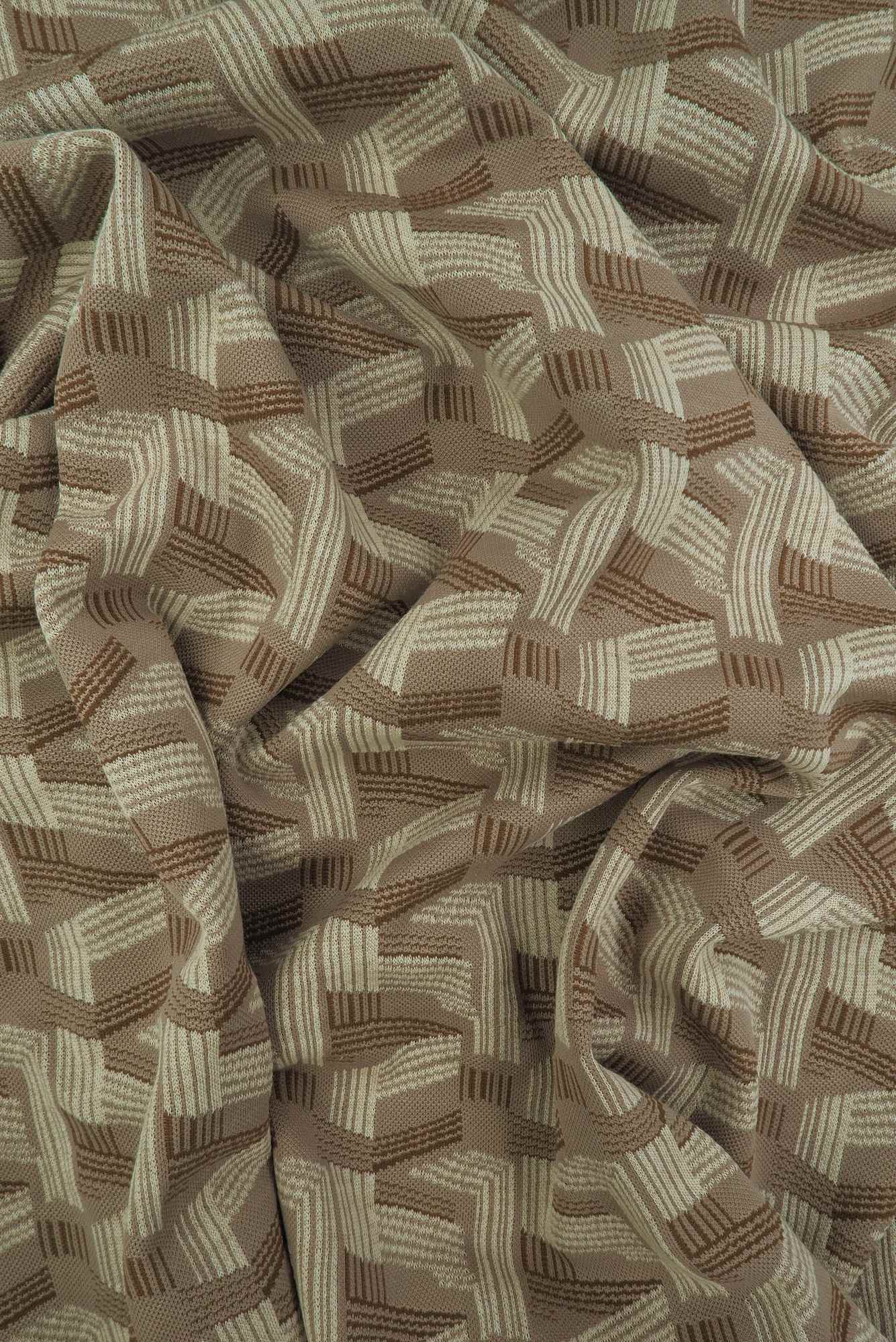 1 Yard Double Knit Jacquard Geo Fabric Stretch Polyester Spandex 58/60 Inches Wide