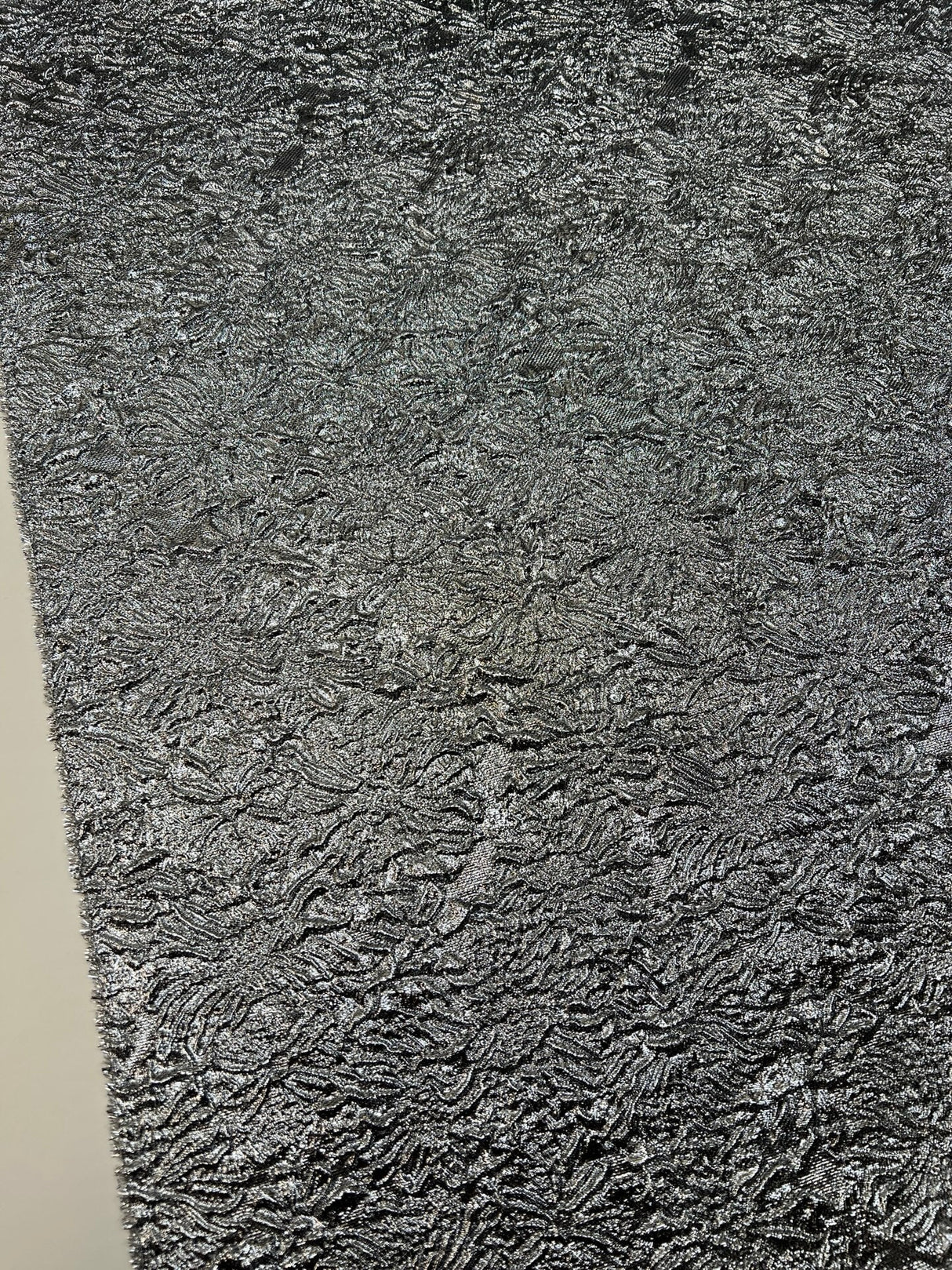 Silk Jacquard Lurex Fabric Silver