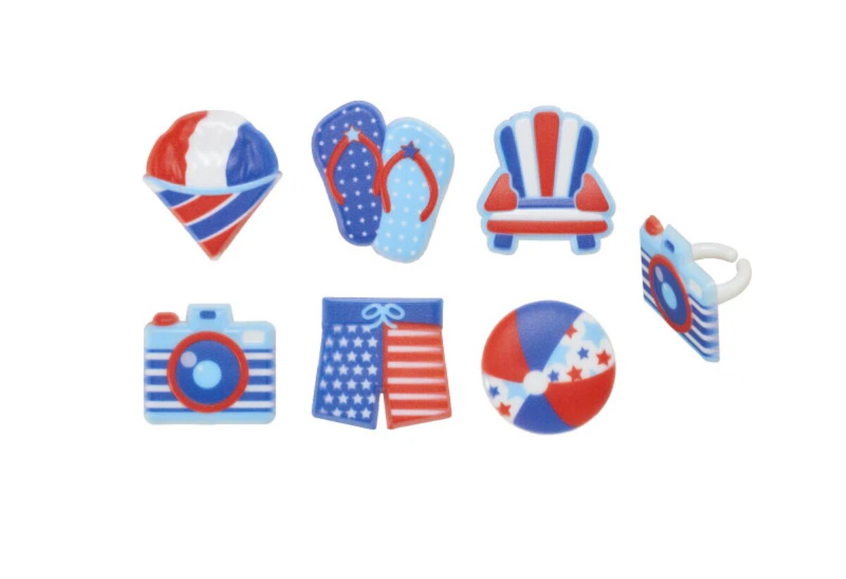 Summer Fun beach themed Cupcake Cake Decorating Rings 12 set