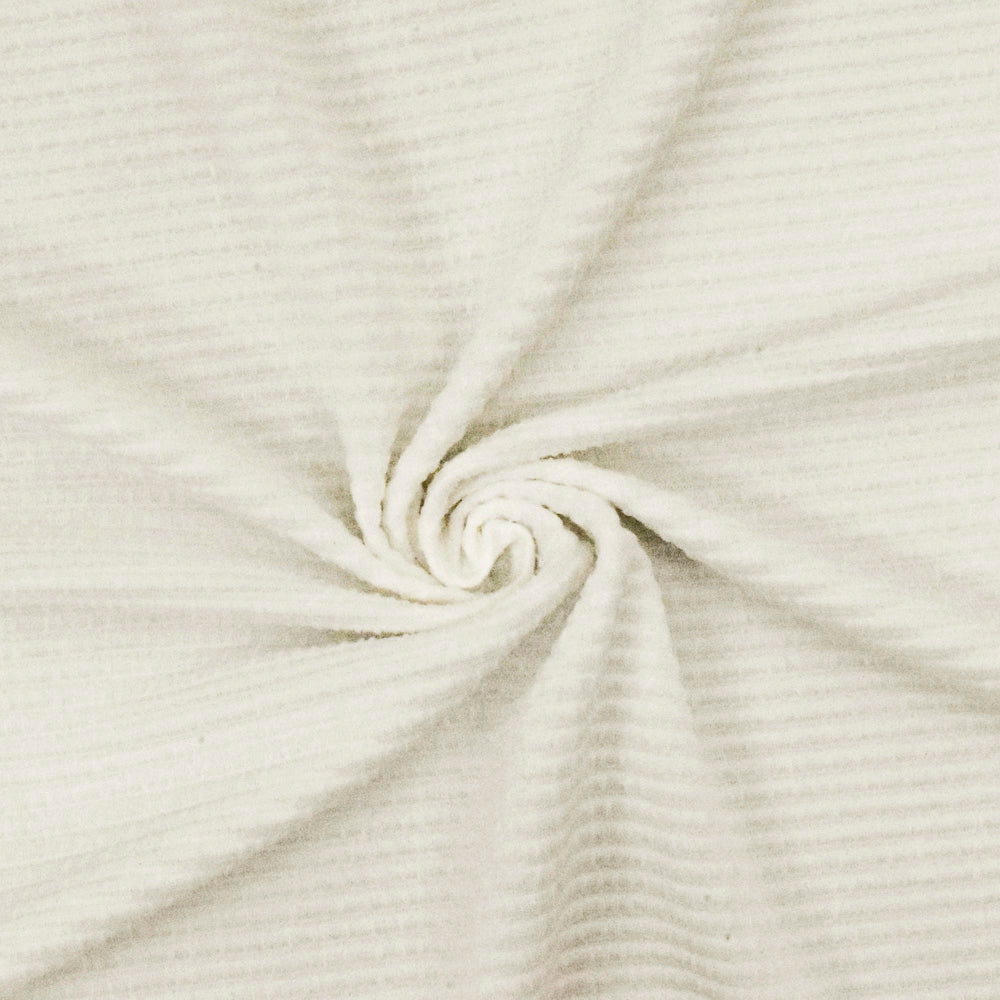 1 Yard Air Ivory Striped Texture Stretch Polyester Double Knit Fabric For Blouses And Overlays 57 Inches Width