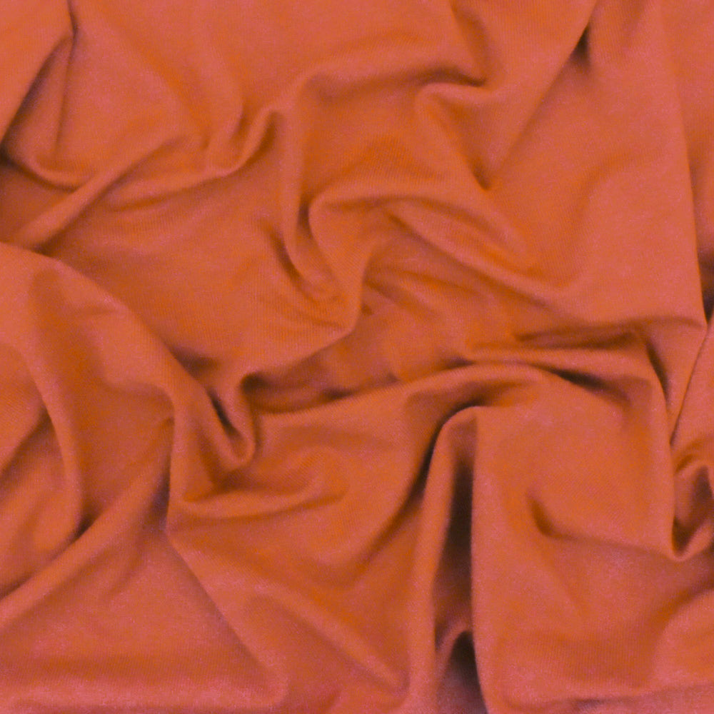 1 Yard Clay Orange Solid Stretch Rayon Jersey Knit Fabric For Blouses And Basic Tees 58 Inches Width