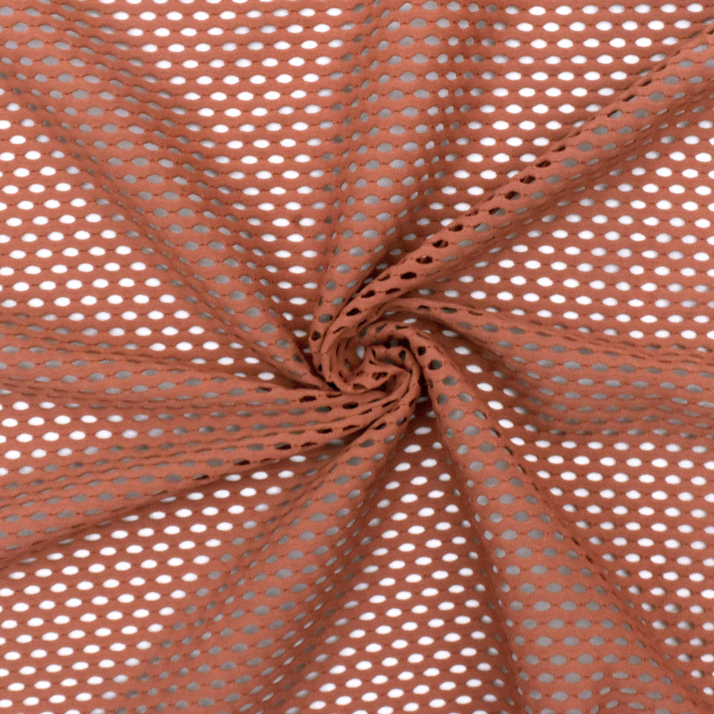 1 Yard Copper Brown Mesh Stretch Yoga Activewear Knit Fabric For Dancewear And Blouses 51 Inches Width