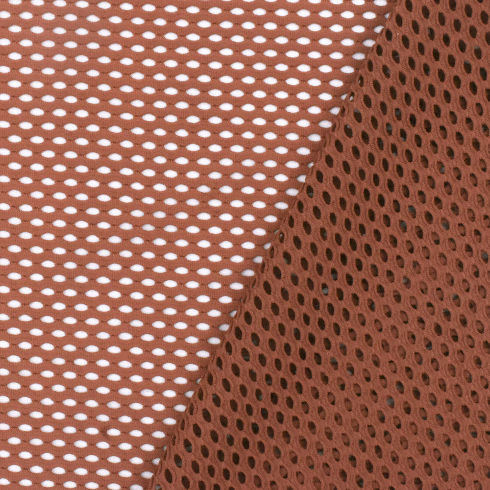 1 Yard Copper Brown Mesh Stretch Yoga Activewear Knit Fabric For Dancewear And Blouses 51 Inches Width