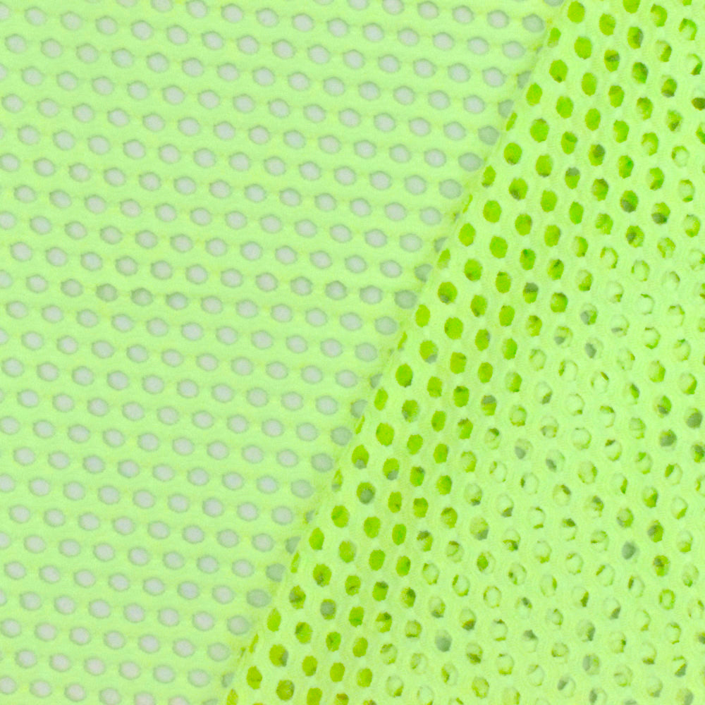 1 Yard Lime Yellow Mesh Stretch Yoga Activewear Knit Fabric Nylon Spandex 51 Inch Width