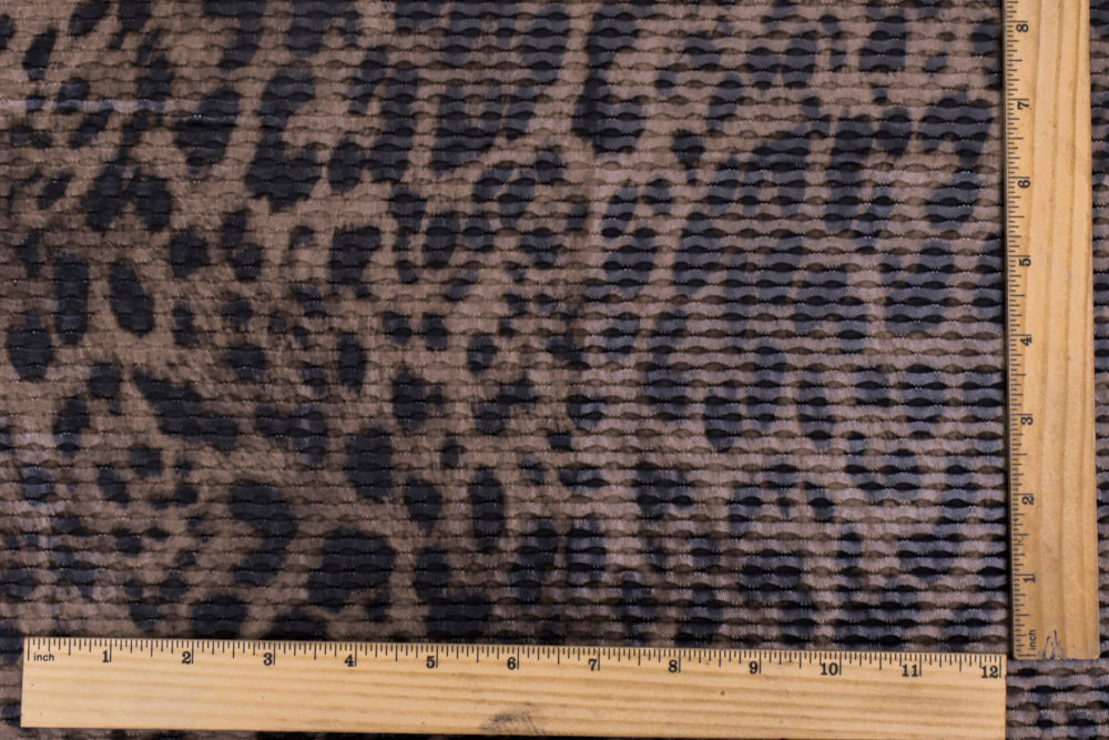 1 Yard Latte Brown Oil Black Cheetah Print 3D Mesh Yoga Activewear Fabric For Overlays And Dancewear 57 Inches Width