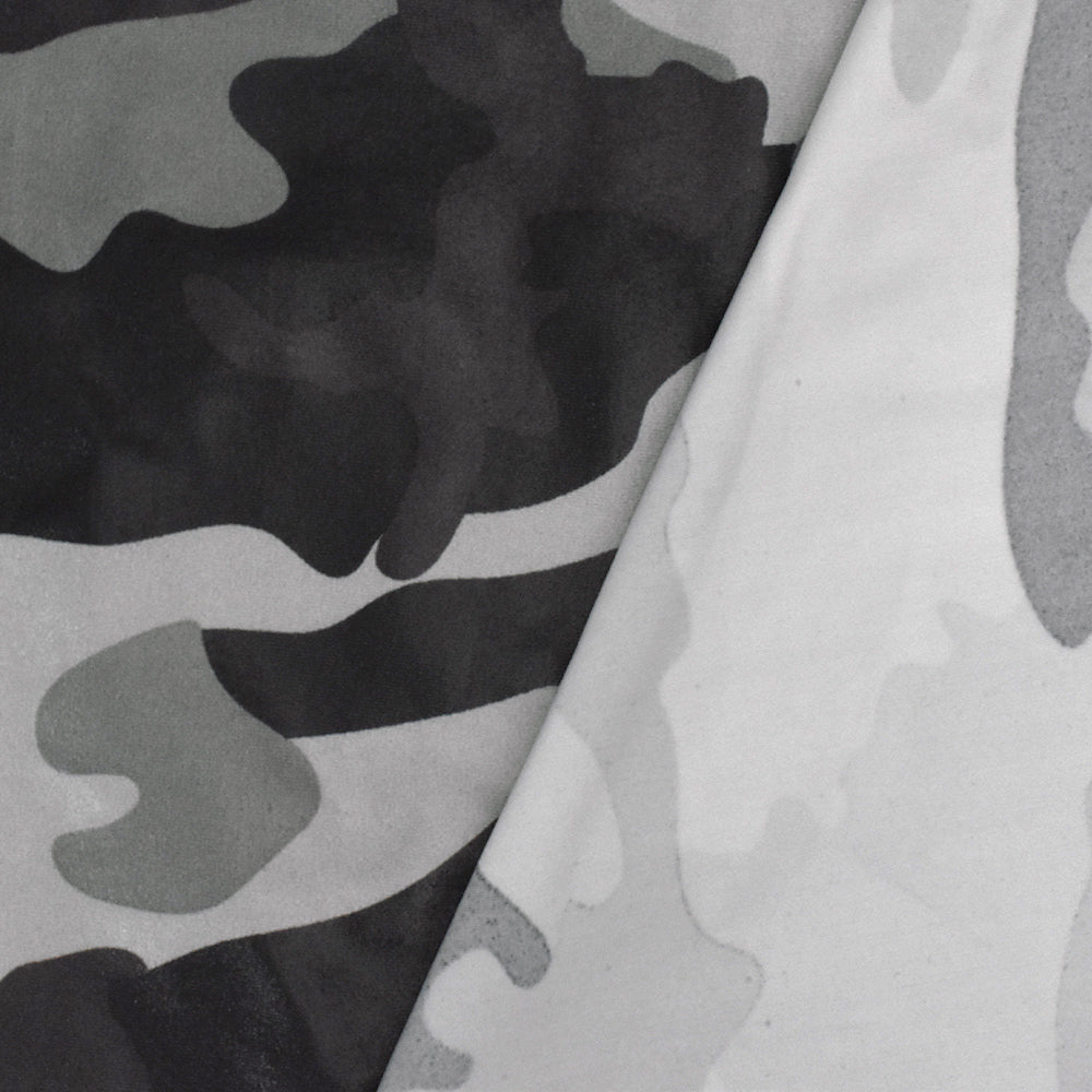 1 Yard Gray Multi Camouflage Print Stretch Tricot Swimwear Fabric For Activewear And Swimwear 56 Inches Width