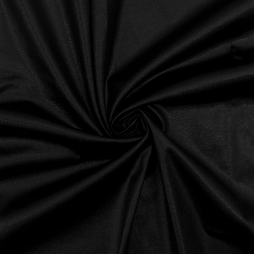 1 Yard Glamour Black Satin-Like Stretch Jersey Knit Fabric For Activewear And Blouses 58 Inches Width