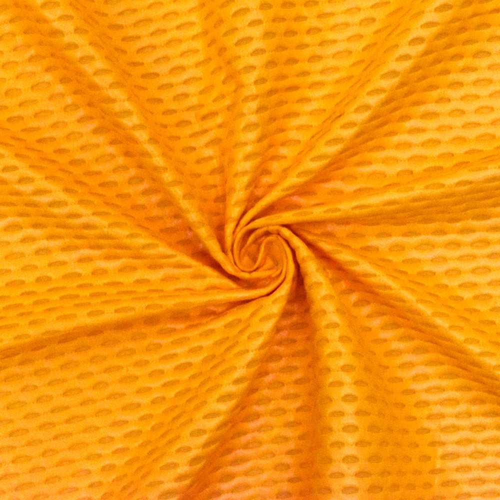 1 Yard School Day Yellow 3D Mesh Stretch Yoga Activewear Fabric Nylon Blend 59 Inch Width