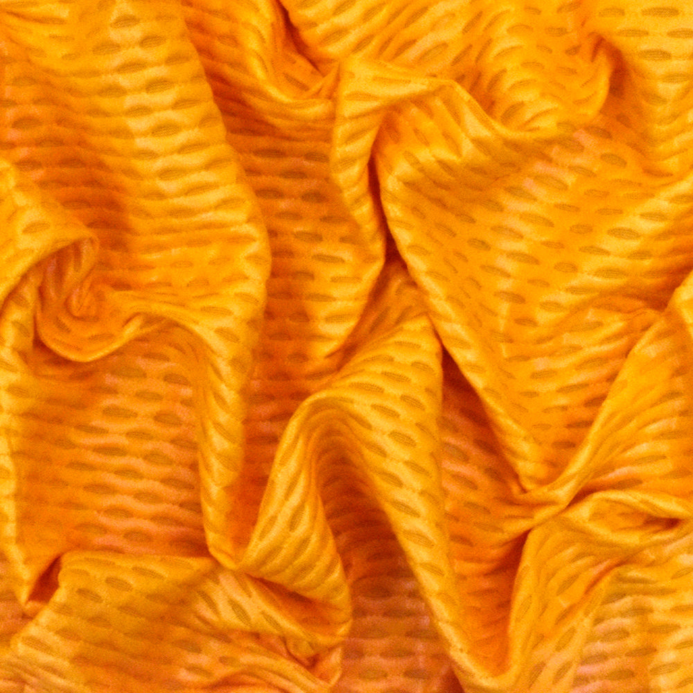 1 Yard School Day Yellow 3D Mesh Stretch Yoga Activewear Fabric Nylon Blend 59 Inch Width