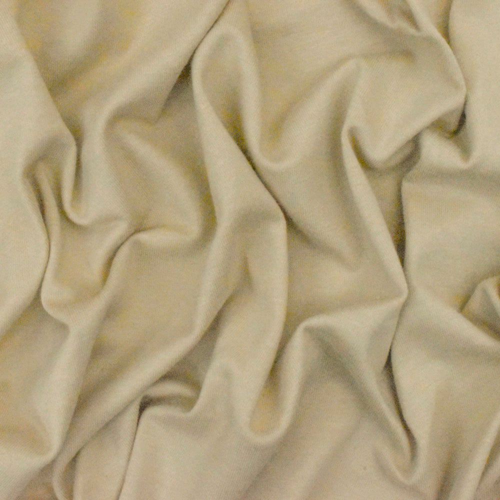 1 Yard Beige Cotton Jersey Knit Fabric Stretch Soft Matte Finish 63 Inch Width