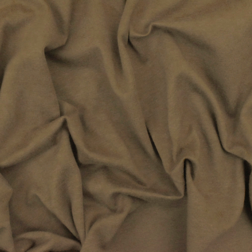 1 Yard Earthed Brown Cotton Jersey Knit Fabric Stretch Soft Matte 63 Inch Width