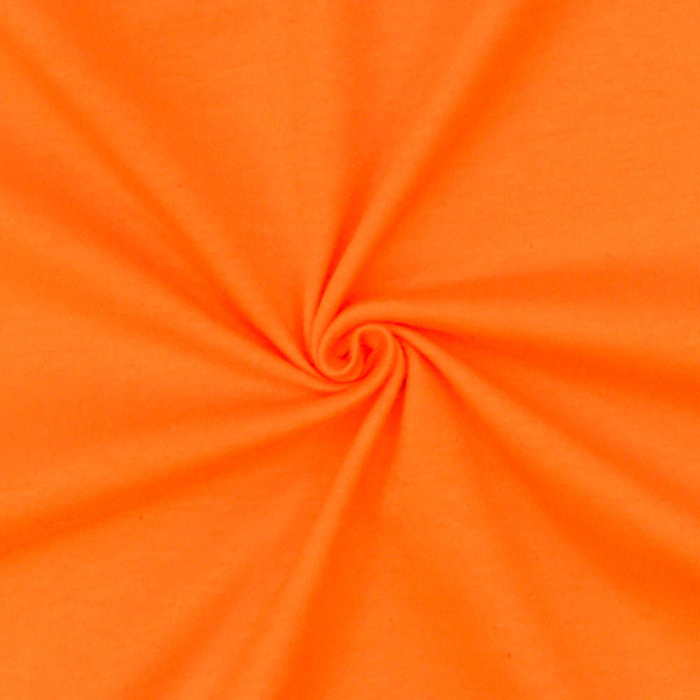 1 Yard Strong Orange Stretch Cotton Jersey Knit Fabric Soft Matte Finish 63 Inch Width