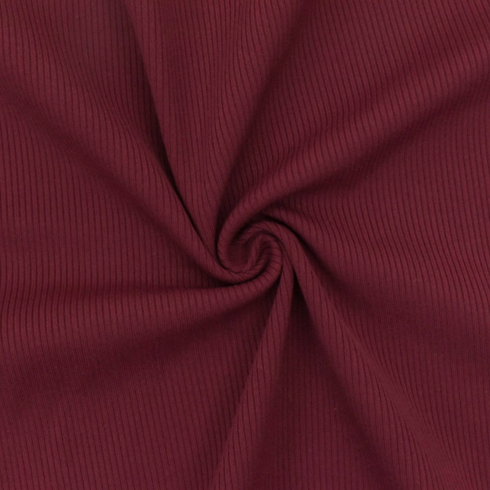 1 Yard Dark Red Stretch 2X2 Rib Knit Yoga Activewear Fabric Nylon Spandex 45 Inch Width