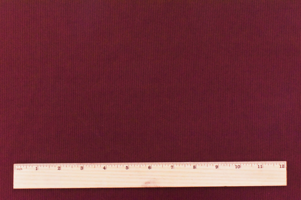 1 Yard Dark Red Stretch 2X2 Rib Knit Yoga Activewear Fabric Nylon Spandex 45 Inch Width