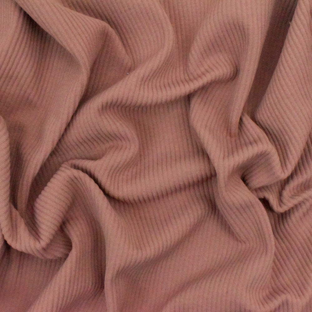 1 Yard Wood Pink Striped Double Knit Stretch Yoga Activewear Fabric 40 Inch Width