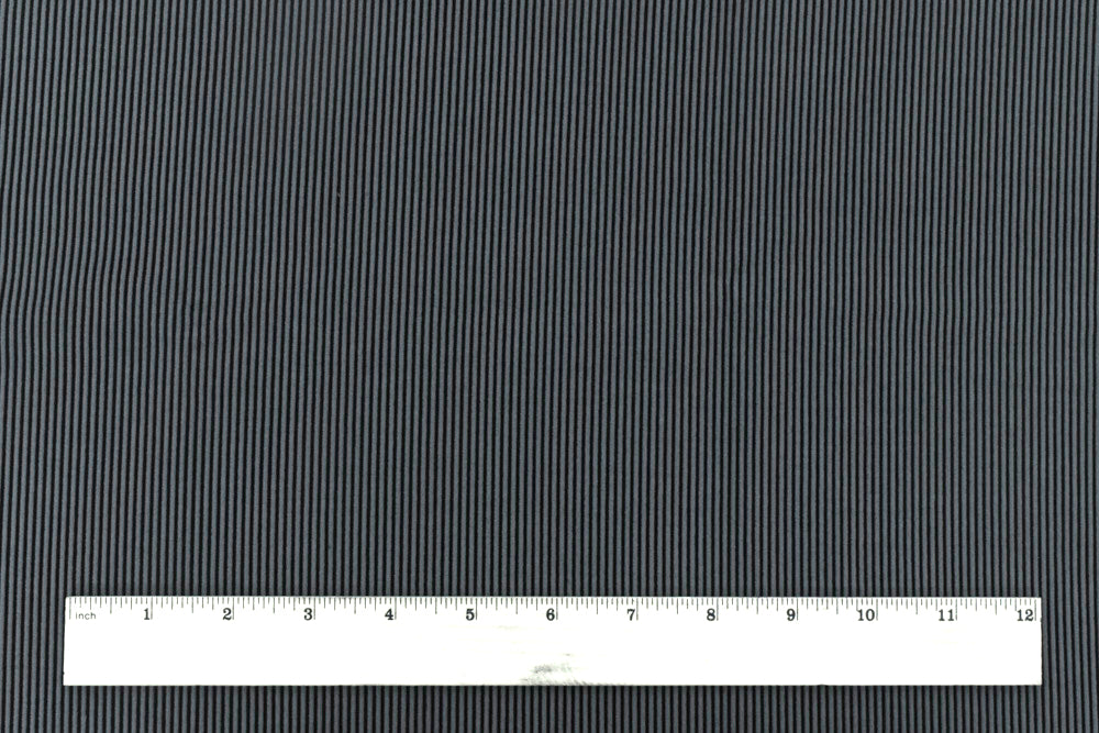 1 Yard Gray & Black Stripe Jacquard Stretch Double Knit Yoga Fabric, 56 Inches Wide