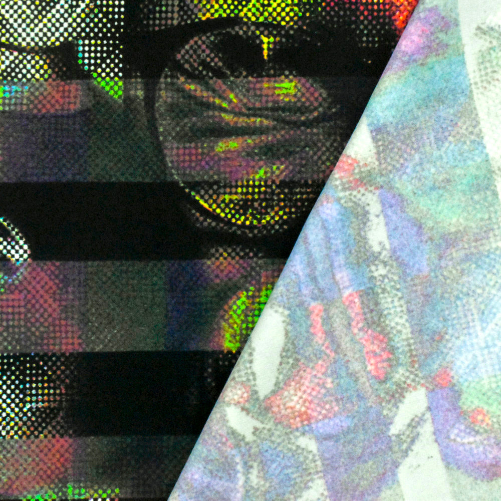 1 Yard Stretch Tricot Swimwear Fabric Face Print Matte Nylon Spandex 60 Inch Width