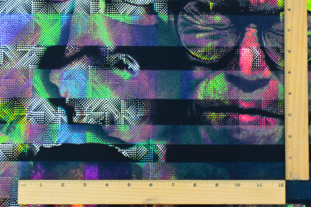 1 Yard Stretch Tricot Swimwear Fabric Face Print Matte Nylon Spandex 60 Inch Width