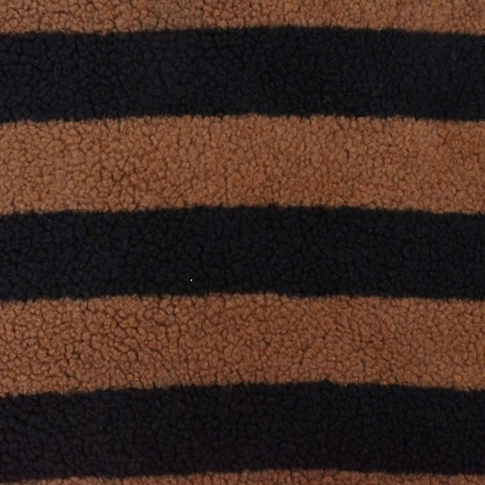 1 Yard Brown Black Stripe Fleece Sweatshirt Knit Fabric Activewear Jackets 61 Inches Width