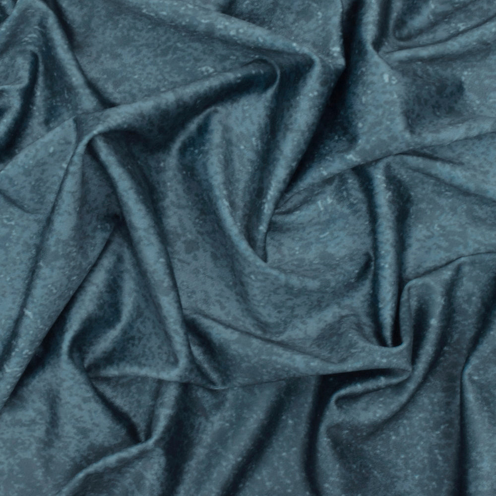 1 Yard Swamp Teal Blue Textured Print Stretch Tricot Swimwear Knit Fabric 59 Inches Wide