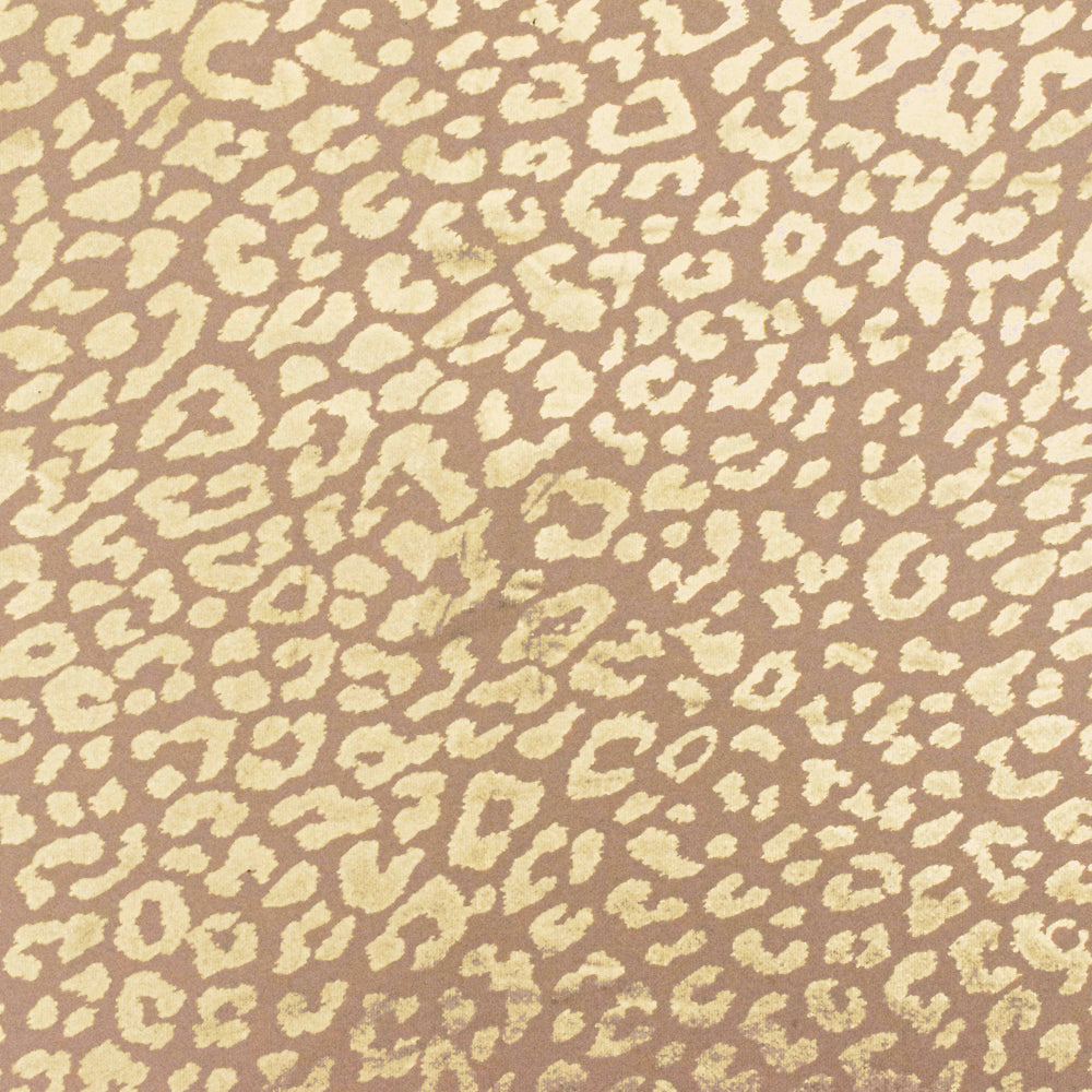 1 Yard Simple Beige Gold Leopard Stretch Tricot Dancewear Fabric, 61 Inch Width
