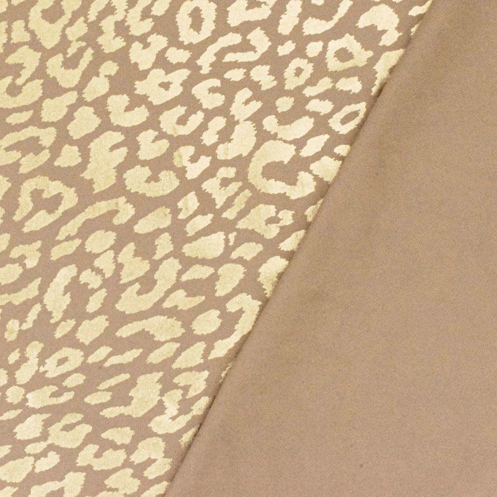 1 Yard Simple Beige Gold Leopard Stretch Tricot Dancewear Fabric, 61 Inch Width