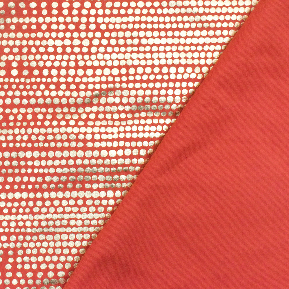 1 Yard Sunset Red Gold Dot Foil Stretch Tricot Activewear Fabric 59 Inches Wide
