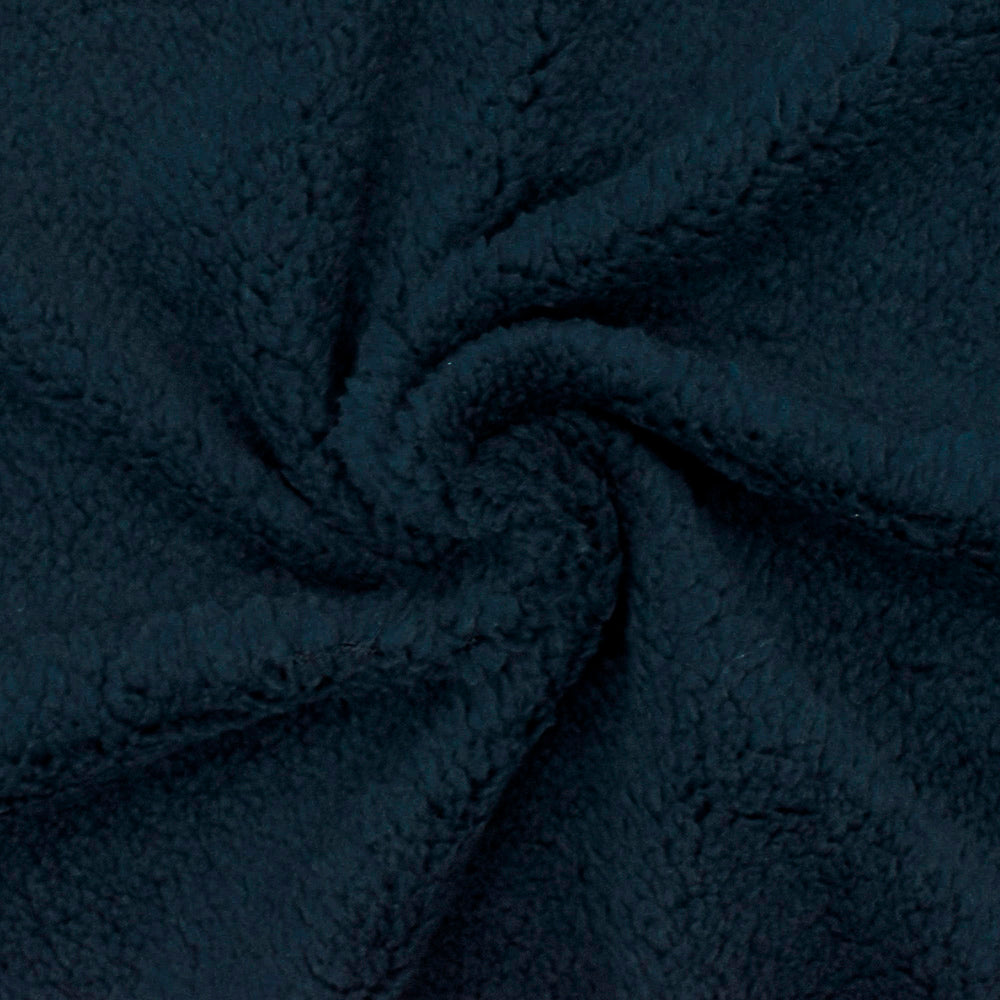 1 Yard Navy Blue Stretch Berber Fleece Knit Fabric 65 Inches Wide