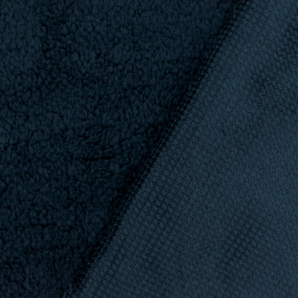 1 Yard Navy Blue Stretch Berber Fleece Knit Fabric 65 Inches Wide
