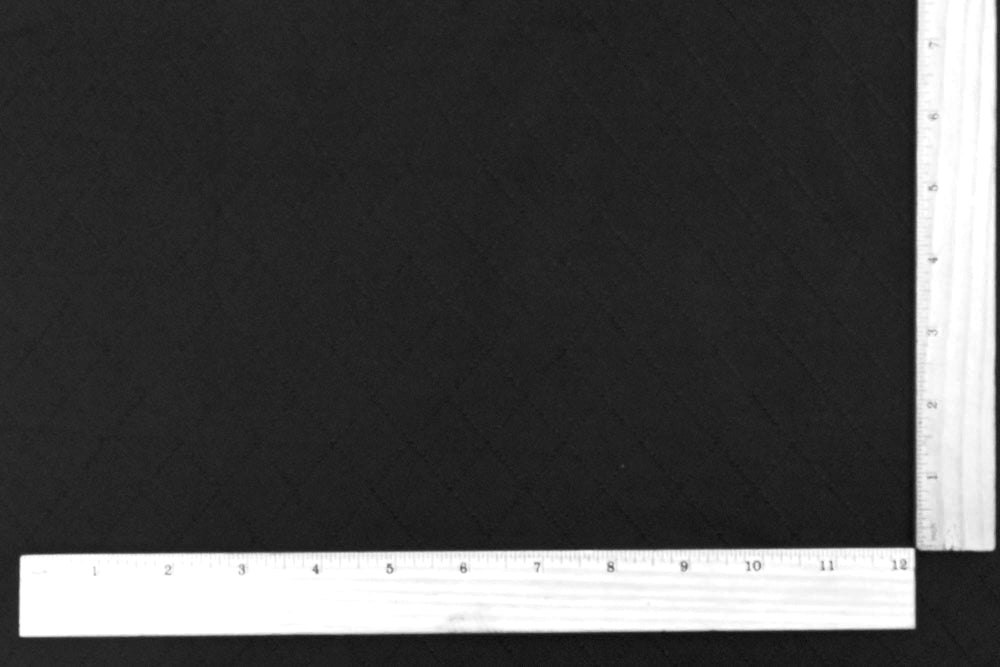 1 Yard Jet Black Diamond Quilt Stretch Polyester Knit Fabric 62 Inches Wide