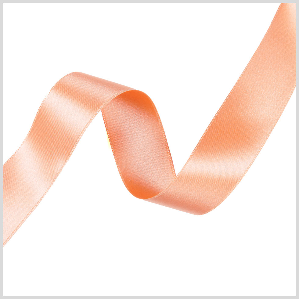 2.5" Pale Peach Double Face French Satin Ribbon