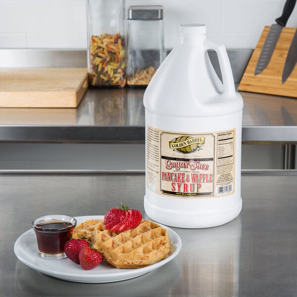 Golden Barrel Sugar-Free Pancake and Waffle Syrup 1 Gallon Container - 4/Case