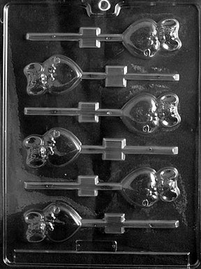 Mouse On Heart Lolly Chocolate Mold