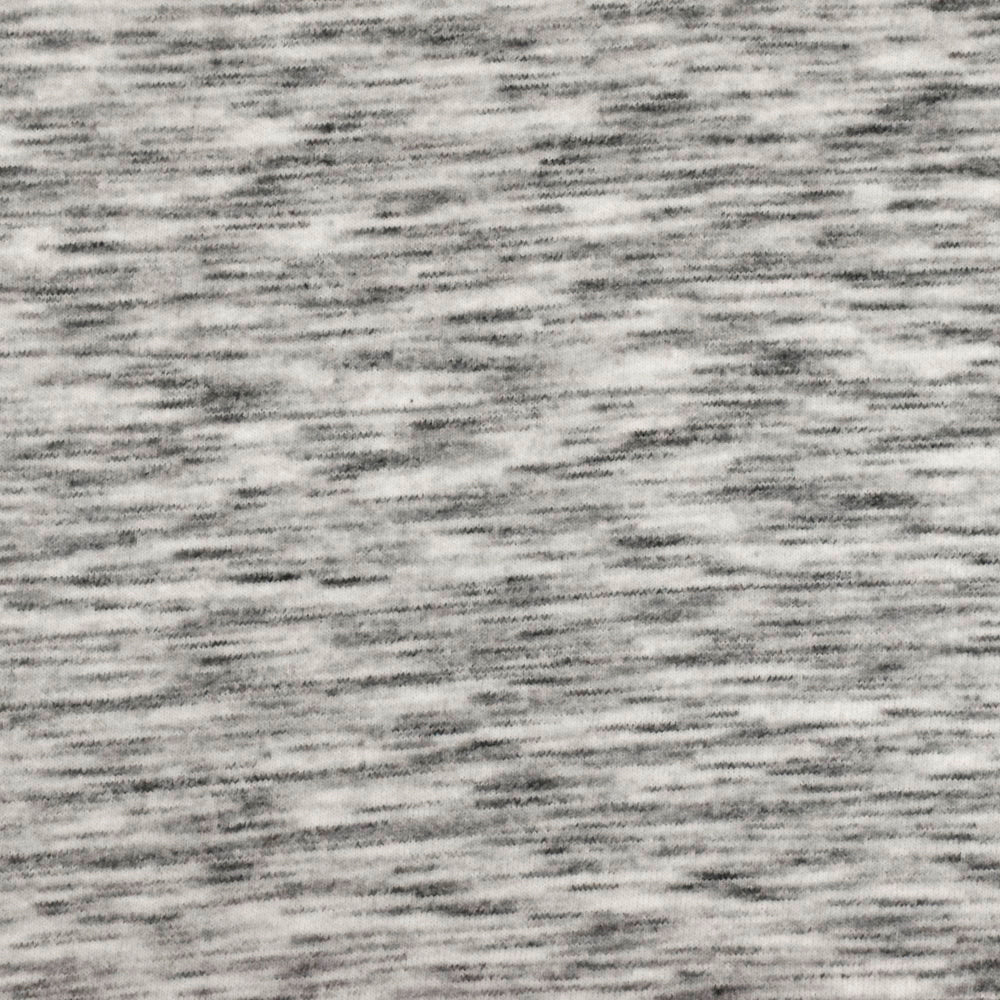 1 Yard Ash Black, Gray & Ivory Textured French Terry Knit Fabric 70 Inches Wide