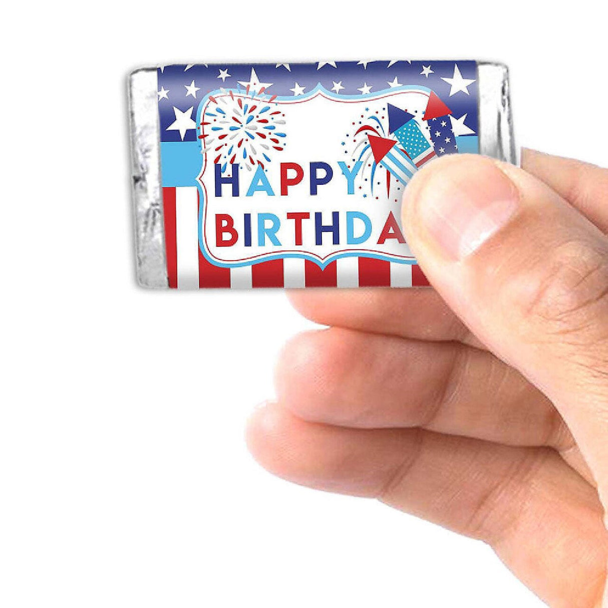 AmandaCreation 4th of July Firecracker Mini Candy Bar Wrappers 45 Pieces