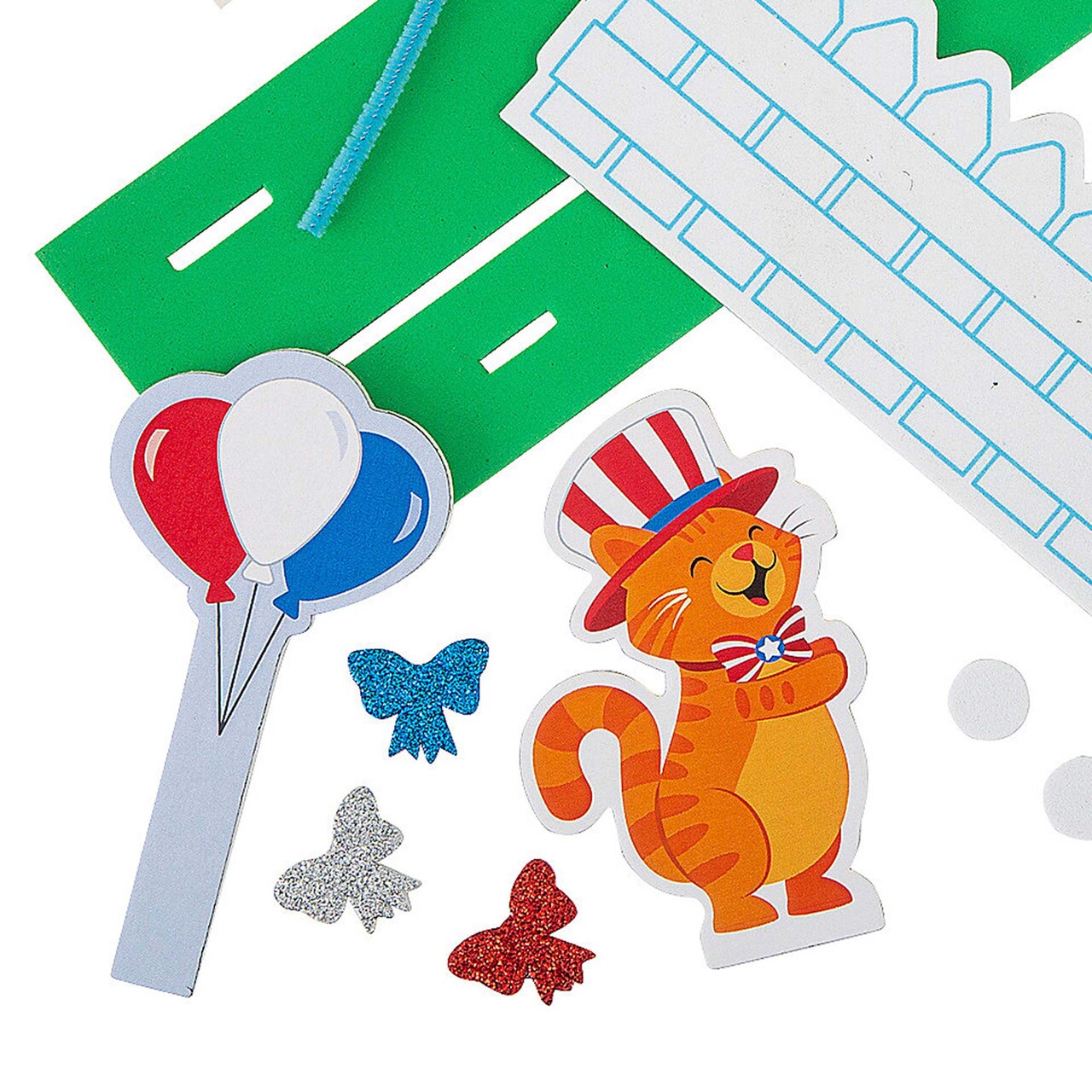 3D Patriotic Animals Decorating Foam Craft Kit Makes 12